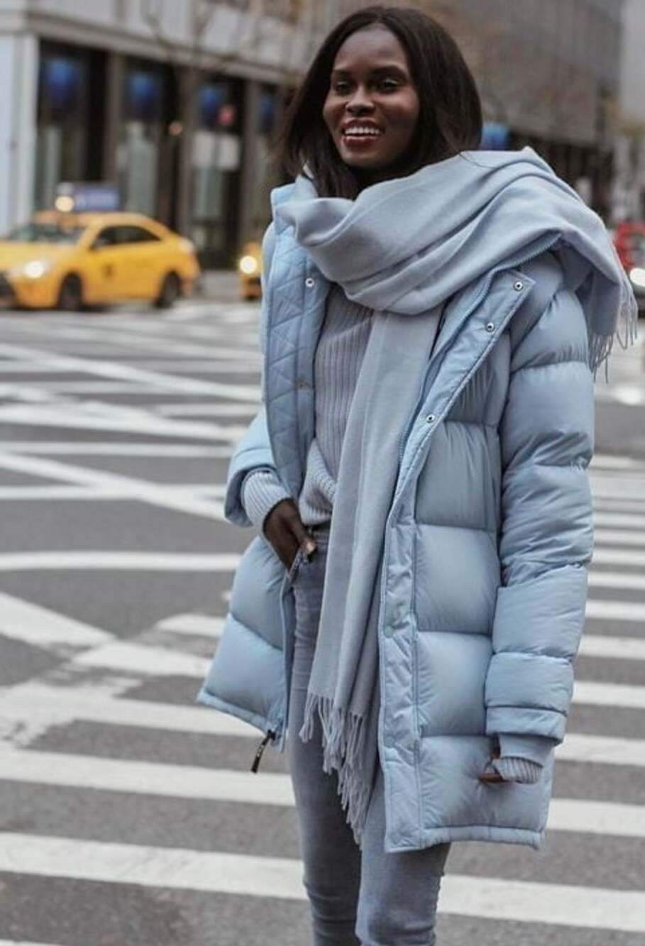 TNA Super Puff Mid Puffer Jacket US XS EU 34 Womens Light Blue $250